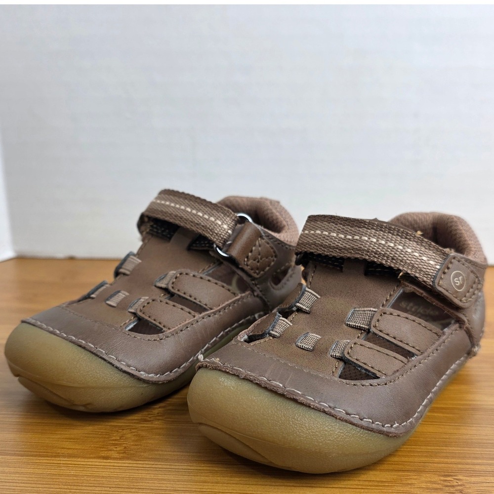 Stride Rite SM Sonny Boys Brown Leather Fisherman Sandals Shoes 5.5W BB015002